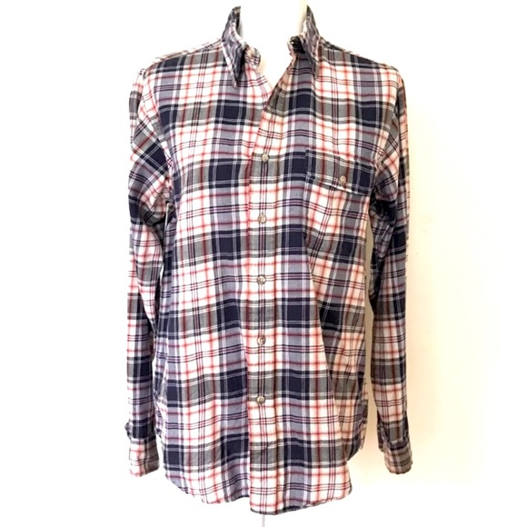 Gant Tops - Classic Flannel Button Down Shirt by GANTELLA Women’s Medium